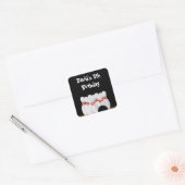 Bowling Birthday Party befürwortet Labels Quadratischer Aufkleber (Umschlag)