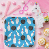 Bowling Birthday Party Blue Pappteller (Party)