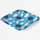 Bowling Birthday Party Blue Pappteller (Gewinkelt)