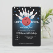 Bowling Birthday Party Einladung (Stehend Vorderseite)