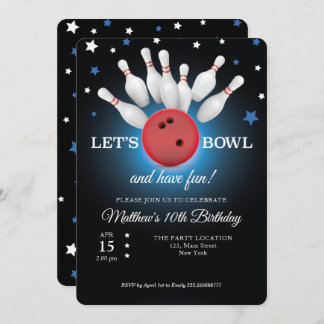 Bowling Birthday Party Einladung
