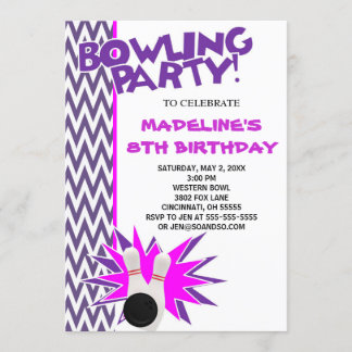 Bowling Birthday Party - Einladung