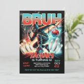 Bowling Birthday Party Einladung (Stehend Vorderseite)