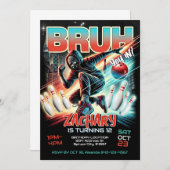 Bowling Birthday Party Einladung (Vorne/Hinten)