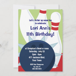 Bowling Birthday Party Einladung