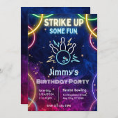Bowling Birthday Party Einladung (Vorne/Hinten)