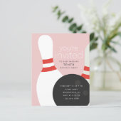 Bowling Birthday Party Einladung (Stehend Vorderseite)