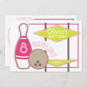 Bowling Birthday Party Einladung (Vorne/Hinten)