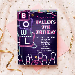 Bowling Birthday Party Einladung