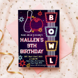 Bowling Birthday Party Einladung