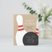 Bowling Birthday Party Einladung (Stehend Vorderseite)