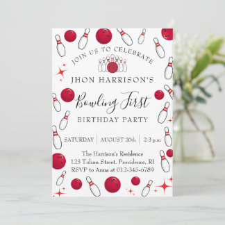 Bowling Birthday Party Einladung