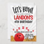 Bowling Birthday Party Einladung (Vorderseite)