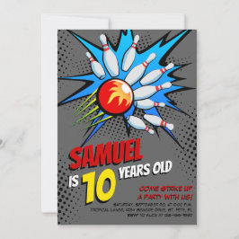 Bowling Birthday Party Einladung