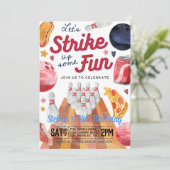 Bowling Birthday Party Einladung (Stehend Vorderseite)