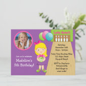 Bowling Birthday Party Einladung mit Foto (Stehend Vorderseite)