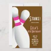 Bowling Birthday Party Einladungen (Vorderseite)