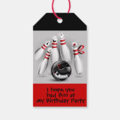 Bowling Birthday Party Gefallen Tag Geschenkanhänger (Rückseite)