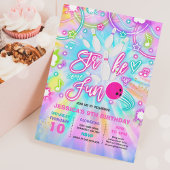 Bowling Birthday Party Gefärbte Krawatte Glow Bowl Einladung