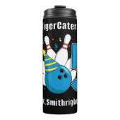 Bowling Birthday Party Graphic Thermosbecher (Vorderseite)