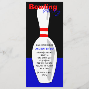 Bowling Birthday Party Invite - Red White und Blue Einladung