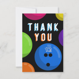 Bowling Birthday Party Kosmischer Bowling NeBlue Dankeskarte