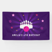 Bowling Birthday Party Lila Pink Stars Banner (Horizontal)