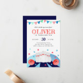 Bowling Birthday Party macht Spaß Mitteilungskarte (Vorderseite/Rückseite Beispiel)