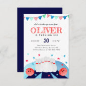 Bowling Birthday Party macht Spaß Mitteilungskarte (Vorne/Hinten)