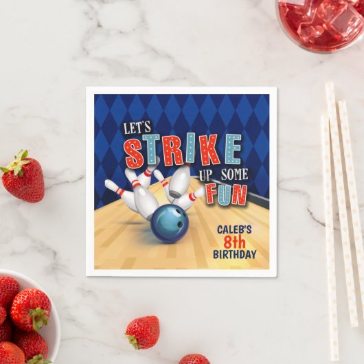 Bowling Birthday Party Napkin - Junge Serviette (Beispiel)