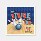 Bowling Birthday Party Napkin - Junge Serviette (Vorderseite)
