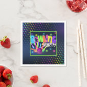 Bowling Birthday Party Napkin - Neon Serviette (Beispiel)