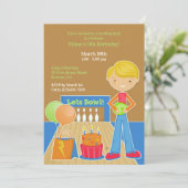 Bowling Birthday Party - pauschale Einladung (Stehend Vorderseite)