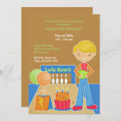Bowling Birthday Party - pauschale Einladung (Vorne/Hinten)