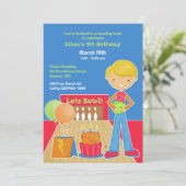 Bowling Birthday Party - pauschale Einladung (Stehend Vorderseite)