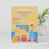 Bowling Birthday Party - pauschale Einladung (Stehend Vorderseite)