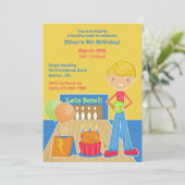 Bowling Birthday Party - pauschale Einladung (Stehend Vorderseite)
