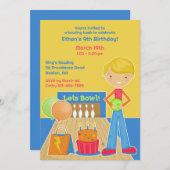Bowling Birthday Party - pauschale Einladung (Vorne/Hinten)