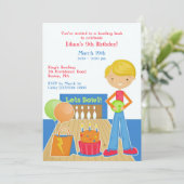 Bowling Birthday Party - pauschale Einladung (Stehend Vorderseite)