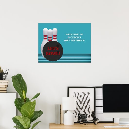 Bowling Birthday Party Poster (Heimbüro)