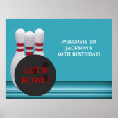 Bowling Birthday Party Poster (Vorne)