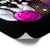 Bowling Birthday Party Rollin Inn 7. Geburtstag Poster (Ecke)