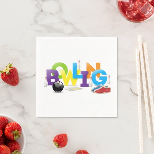 Bowling Birthday Party Serviette (Beispiel)