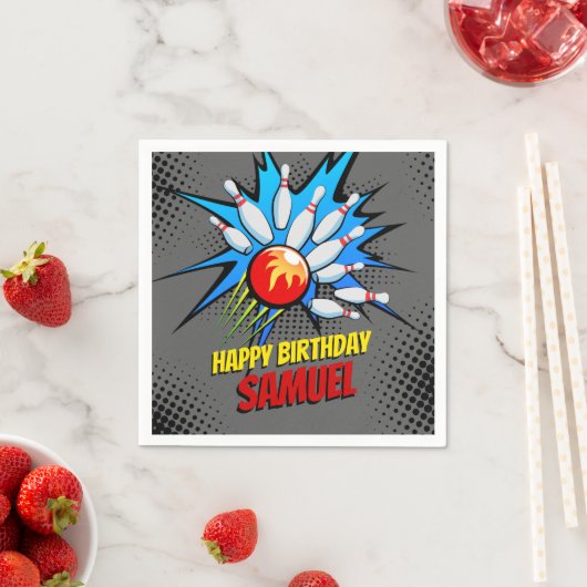 Bowling Birthday Party Serviette (Beispiel)