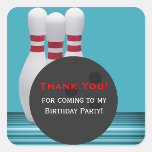 Bowling Birthday Party Sticker