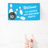 Bowling Birthday Party-Vorlage Begrüßungsbanner Banner (InSitu)