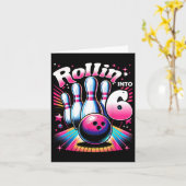 Bowling Birthday Rollin 6 Party 6 Geburtstag Karte (Gelbe Blume)