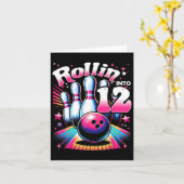 Bowling Birthday Rollin Into 12 Party 12. Geburtst Karte (Gelbe Blume)