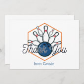 Bowling Birthday Vielen Dank Dankeskarte (Vorne/Hinten)