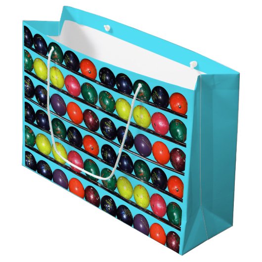 Bowling Blitz Große Geschenktüte (Vorderseite Schrägansicht)